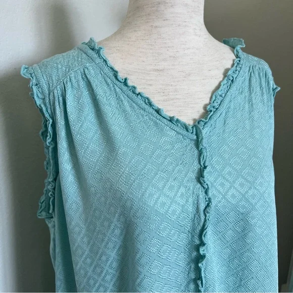 Blue Ruffle Tank - Picture 2 of 8